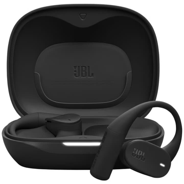 Casti Open-Ear JBL Sense Lite, True Wireless, Bluetooth, 4 microfoane, Multipoint, Autonomie 32 ore, IP54, Negru — 1