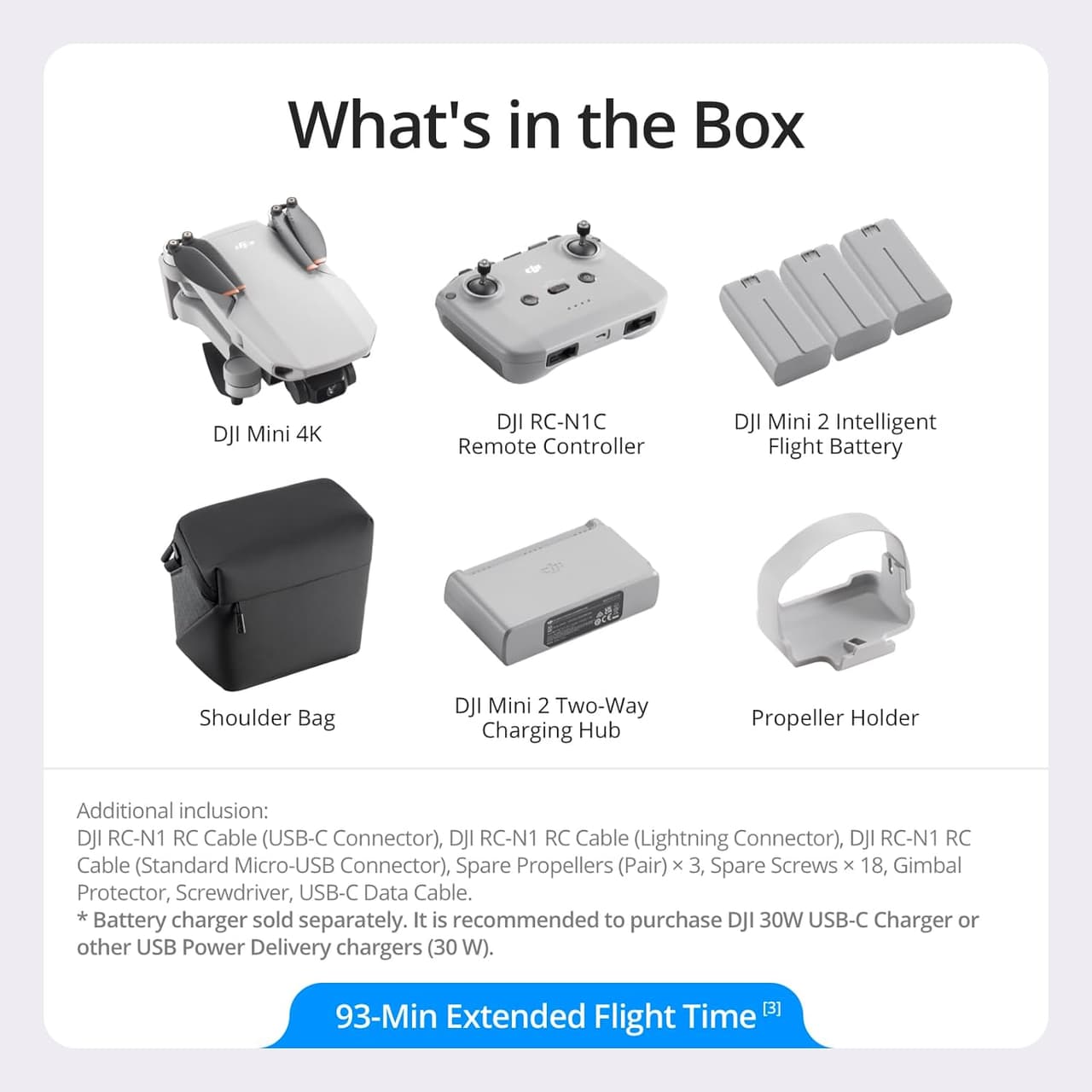 Drona DJI Mini 4K Fly More Combo, Bundle Fly More ULTRA LIGHT, 249g — 2