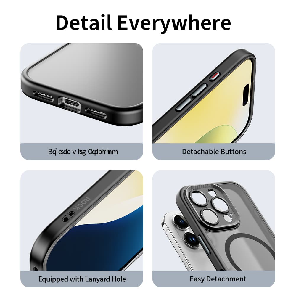 Husă magnetică Rock Guard  pentru iPhone 16 Pro Max-Grey — 7