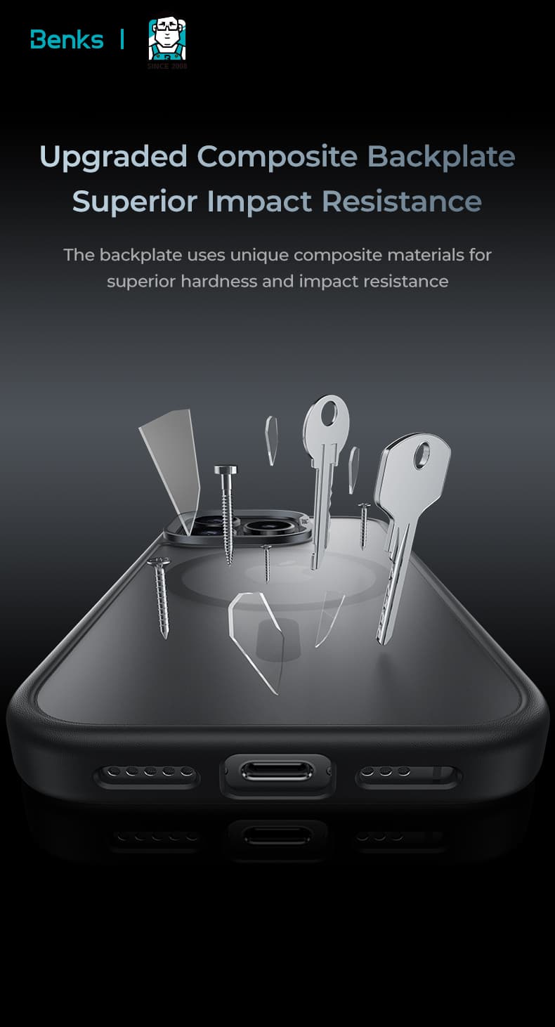 Husa Magnetica Mist Benks Cadru metalic pentru iPhone  16 Pro Max-Titanium — 5