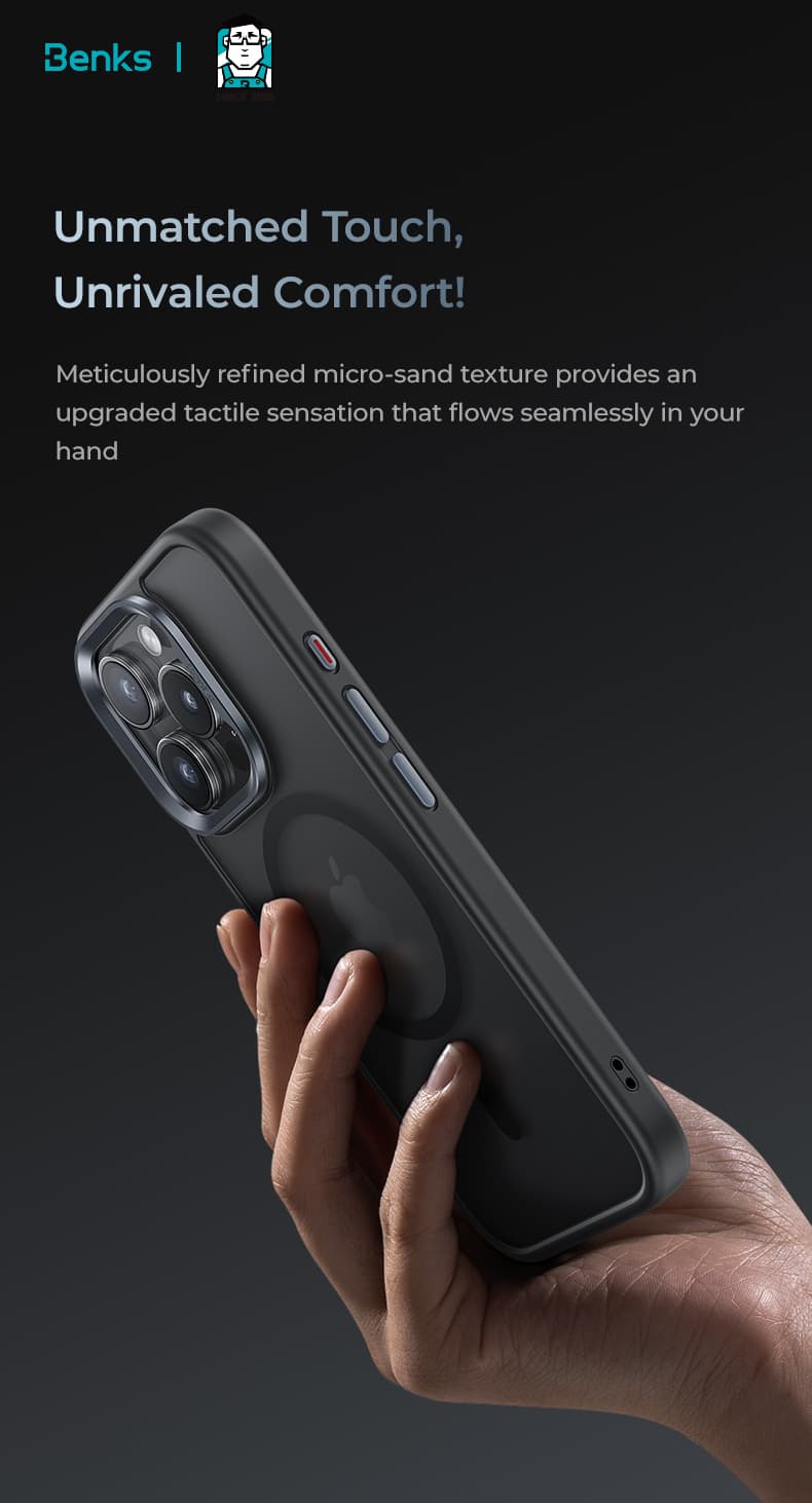 Husa Magnetica Mist Benks Cadru metalic pentru iPhone  16 Pro Max-Titanium — 6