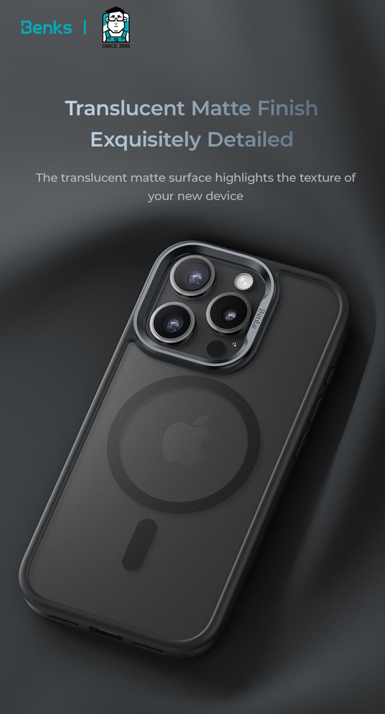 Husa Magnetica Mist Benks Cadru metalic pentru iPhone  16 Pro Max-Titanium — 7
