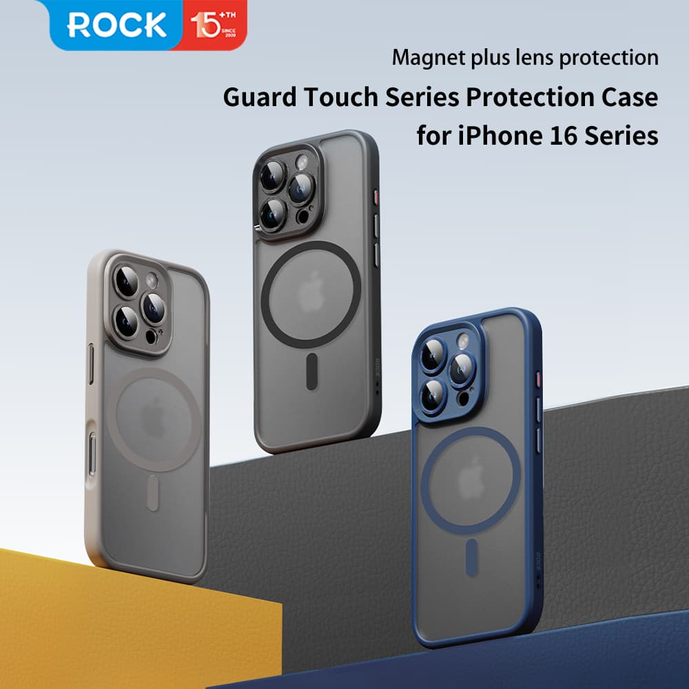 Husă magnetică Rock Guard  pentru iPhone 16 Pro Max-Grey — 4