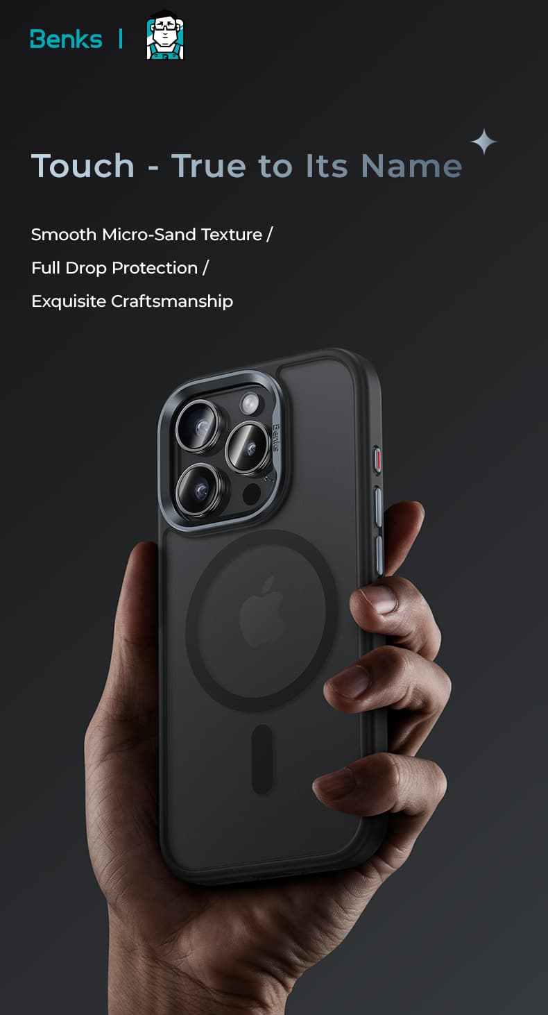 Husa Magnetica Mist Benks Cadru metalic pentru iPhone  16 Pro Max-Titanium — 3