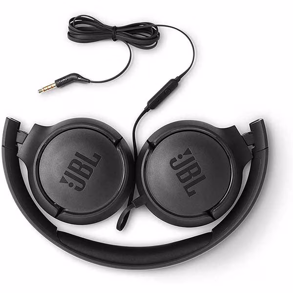 Casti JBL Tune 500, Cu fir, On-ear, Microfon, negru — 5