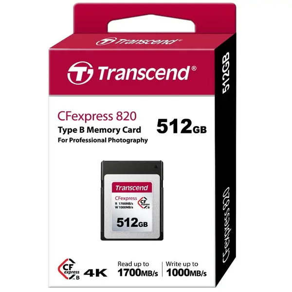 Card de memorie CompactFlash Transcend CFExpress 820, 512 GB — 1