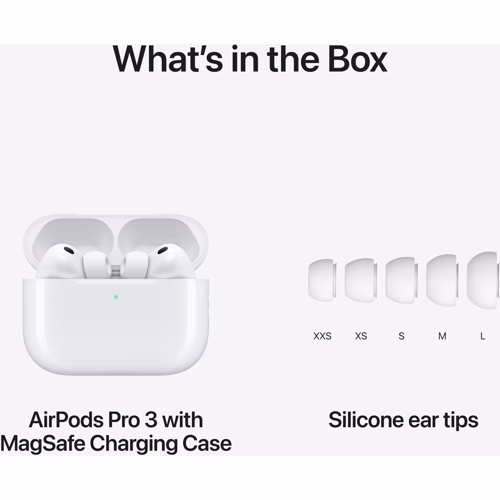 Casti APPLE AirPods Pro 3, True Wireless, Bluetooth, In-Ear, Microfon, Noise Cancelling, alb — 2