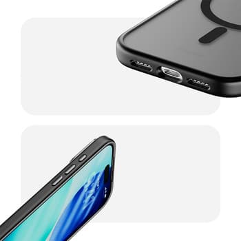 Carcasă magnetică Rock Guard Touch Matte Series pentru iPhone 17 Pro Max, neagră (ramă metalică cu lentilă) — 3