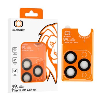 Sticlă securizată Tel Protect Titanium Lentilă 99% AR pe cameră pentru iPhone 17 Pro/17 Pro Max Negru (lentile 3 bucăți) — 1