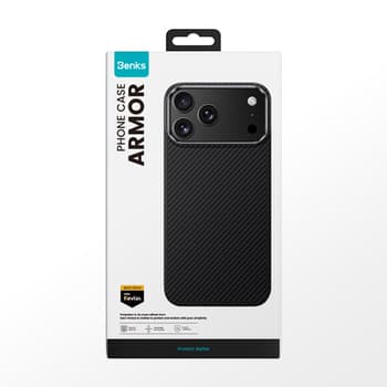 Carcasă Benks Magnetic Armor Air Kevlar cu ramă metalică  iPhone 17 Pro Max, neagră — 1