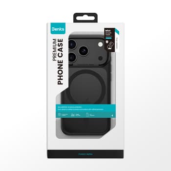 Carcasă Benks Magnetic Mist cu ramă metalică iPhone 17 Pro Max, neagră (buton de control al camerei) — 1
