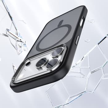 Carcasă magnetică Rock Guard Touch Matte Series pentru iPhone 17 Pro Max, neagră (ramă metalică cu lentilă) — 3