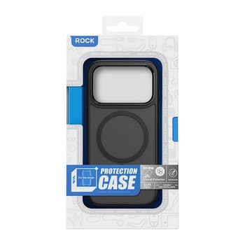 Carcasă magnetică Rock Guard Touch Matte Series pentru iPhone 17 Pro Max, neagră (ramă metalică cu lentilă) — 1