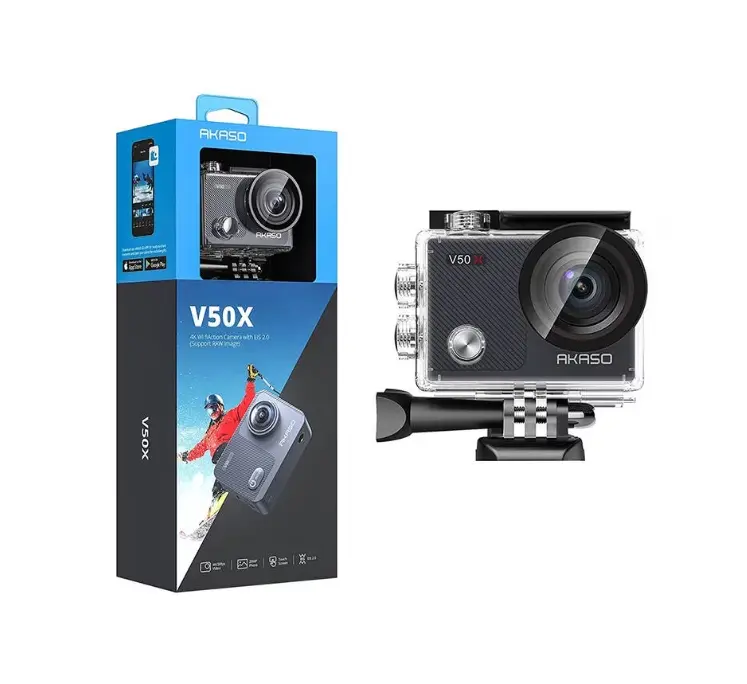 Camera video de actiune AKASO V50 X, 4K 30FPS, 20MP, Ecran LCD 2", Stabilizare 6 axe, Zoom 4X (Gri) — 3