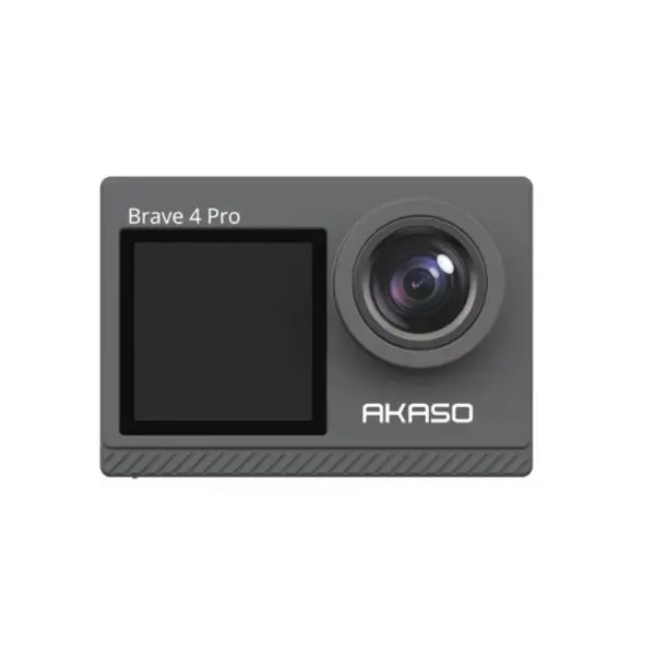 Camera video de actiune AKASO Brave 4 Pro, 20MP, 4K 30FPS, Stabilizare in 6 axe, Micro HDMI, Ecran IPS 1.4"/2", Timelapse, Slow Motion (Negru) — 1
