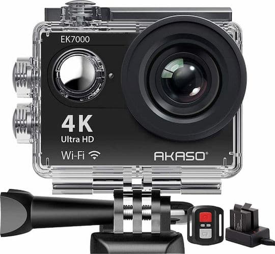 Akaso EK7000 32GB Cameră de Acțiune 4K Ultra HD Subacvatică (cu Carcasă) cu Ecran Tactil 2" și Wi-Fi Neagră — 3