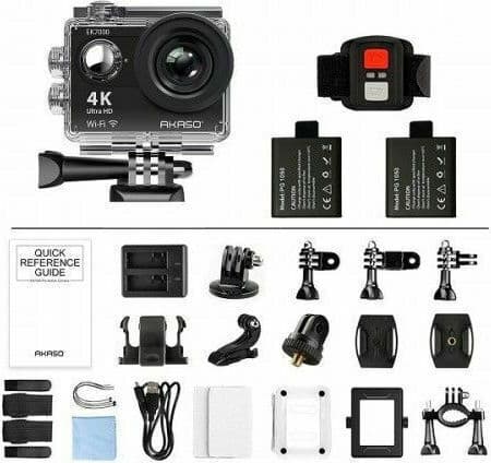 Akaso EK7000 32GB Cameră de Acțiune 4K Ultra HD Subacvatică (cu Carcasă) cu Ecran Tactil 2" și Wi-Fi Neagră — 2