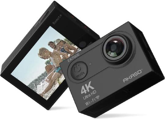 Akaso EK7000 32GB Cameră de Acțiune 4K Ultra HD Subacvatică (cu Carcasă) cu Ecran Tactil 2" și Wi-Fi Neagră — 7