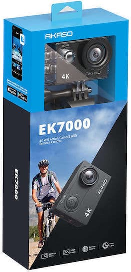 Akaso EK7000 32GB Cameră de Acțiune 4K Ultra HD Subacvatică (cu Carcasă) cu Ecran Tactil 2" și Wi-Fi Neagră — 1