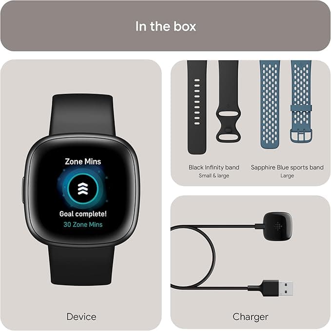 Fitbit Versa 4 Bundle (cu brățară sport) Ceas inteligent de fitness cu GPS încorporat și autonomie a bateriei de până la 6 zile – Compatibil cu Android și iOS. — 5
