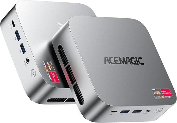 Mini PC ACEMAGICIAN Kron Mini K1, AMD Ryzen 4300U (până la 3.7GHz), 16GB DDR4 256GB SSD M.2 2280, Mini Computer Desktop Dual Ethernet, 4K UHD, Birou — 1