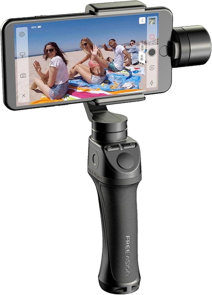 Gimbal stabilizator portabil VILTA pe 3 axe pentru telefoane și camere video de acțiune, negru (VILTA-M) — 4