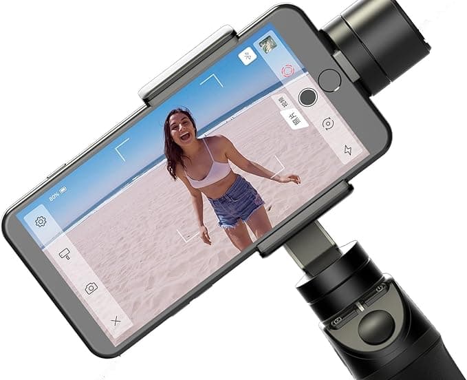 Gimbal stabilizator portabil VILTA pe 3 axe pentru telefoane și camere video de acțiune, negru (VILTA-M) — 5