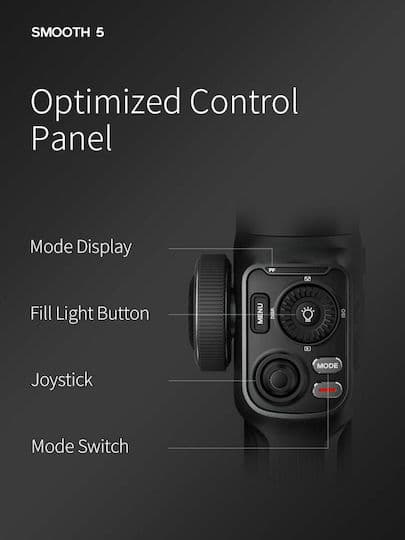 Zhiyun Smooth 5 Gimbal Mobil cu Stabilizator pe 3 Axe și o durată de viață a bateriei de 25 ore Negru — 3