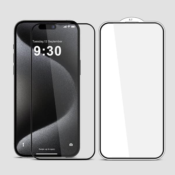 Folie sticla 6D Black Crown Apple Iphone 15 Pro (6.1) — 2