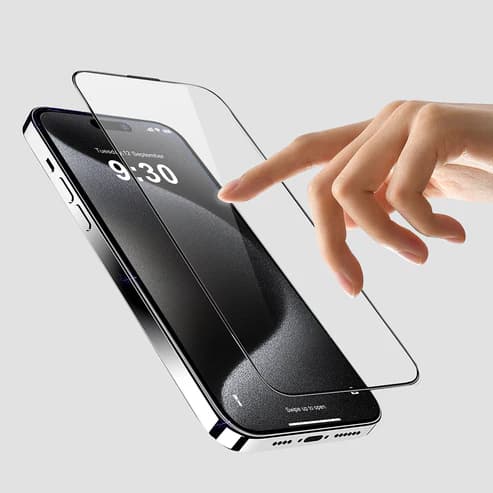 Folie sticla 6D Black Crown Apple Iphone 15 Pro (6.1) — 3