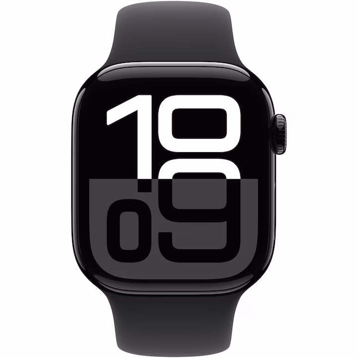 Apple Watch 10 GPS, Carcasa Jet Black Aluminium 42mm, Black Sport Band - M/L — 2