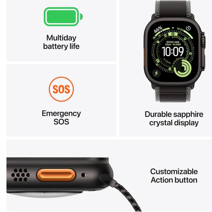 Apple Watch Ultra 3  49mm Black Titanium Case with Black Titanium milanese Loop L - Black — 3