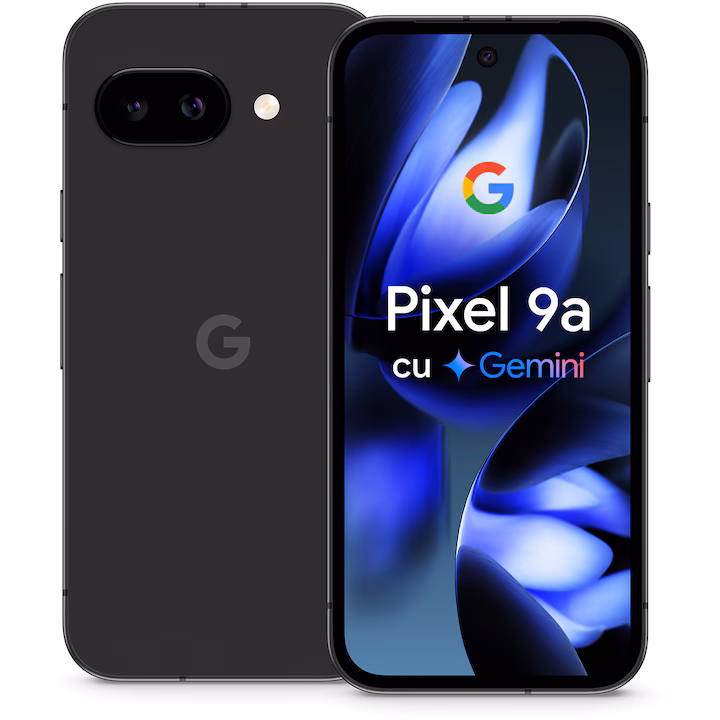 Telefon mobil Google Pixel 9a, 128GB, 8GB RAM, 5G, Obsidian