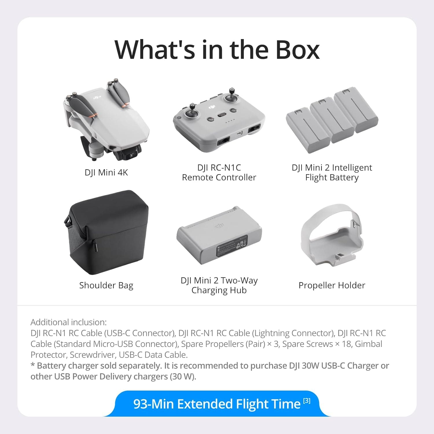 Drona DJI Mini 4K Fly More Combo, Bundle Fly More ULTRA LIGHT, 249g — 2