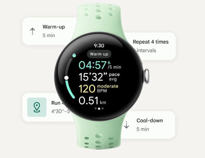 Google Pixel Watch 3 LTE Aluminiu 45mm Rezistent la apă cu Pulsometru (Matte Hazel Aluminum Case / Hazel Active Band) — 2