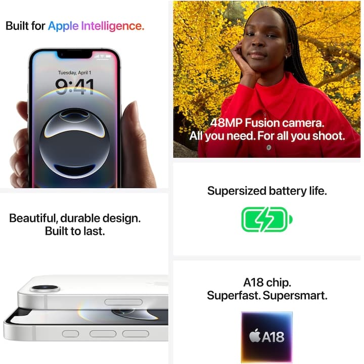 Apple iPhone 16e, 128 GB, 5G, Black — 4