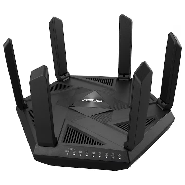 Router gaming ASUS RT-AXE7800 tri-band, 1000 Mbps, port 2.5 G, culoare neagră