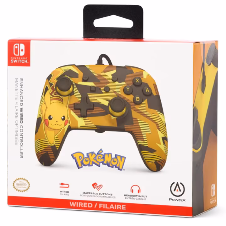 Controller Powera Enhanced Wired Camo Storm Pikachu