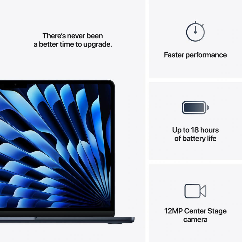 MacBook Air 13 , Apple M4, 13.6" 16GB, SSD 256GB,Midnight, Tastatura Layout Germania — 2