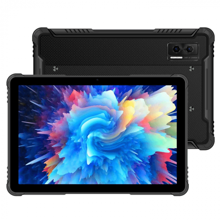 Tableta Doogee R08 Rugged, Black, 4G, 10.1" HD+, 16GB RAM (6GB + 10GB extensibili), 256GB ROM, 13MP+5MP, MT8788 Octa Core, Android 13, 7680mAh, OTG, Face ID, Dual SIM — 2