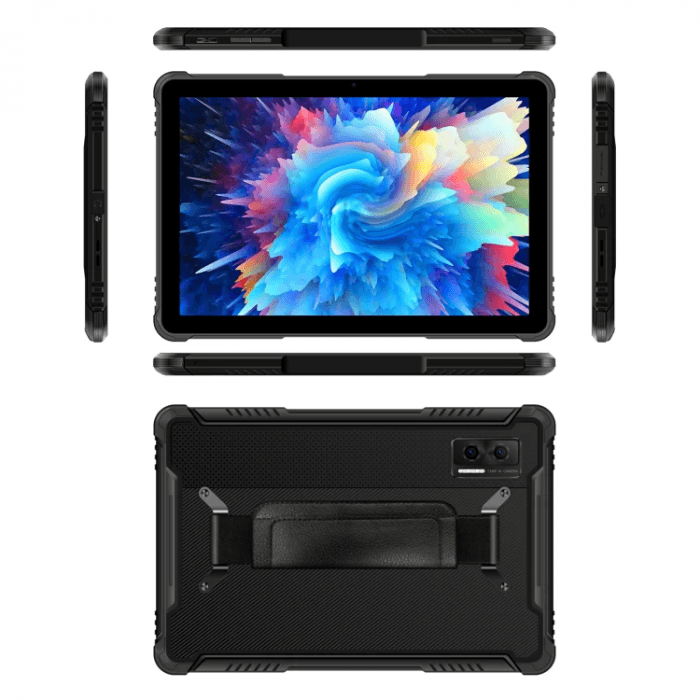 Tableta Doogee R08 Rugged, Black, 4G, 10.1" HD+, 16GB RAM (6GB + 10GB extensibili), 256GB ROM, 13MP+5MP, MT8788 Octa Core, Android 13, 7680mAh, OTG, Face ID, Dual SIM — 1