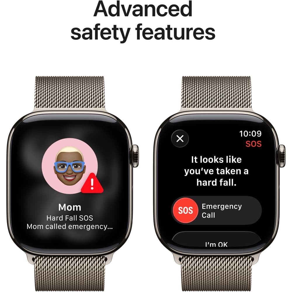 Apple Watch 11, GPS + Cellular, 42 mm, Natural Titanium Case, Natural Milanese Loop — 2